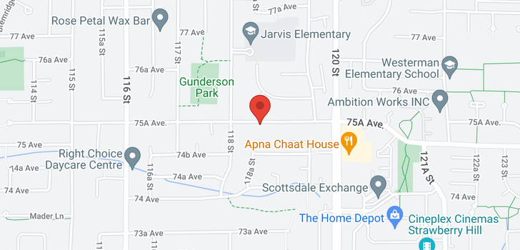map of 11860 75A AVENUE